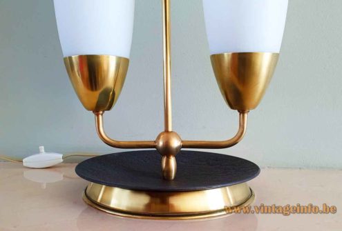 1960s Convex Opal Glass Table Lamp 5