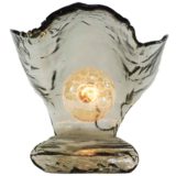 1970s manta table lamp grey-green hand-blown glass lampshade sea La Murrina Murano Italy Toni Zuccheri