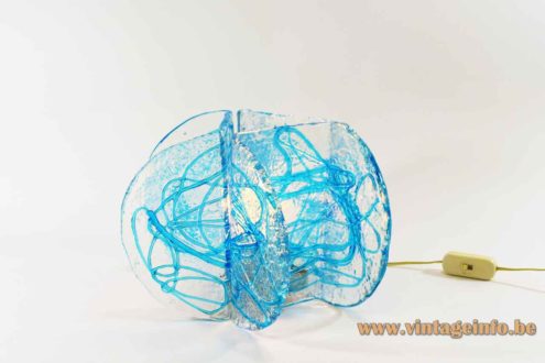 AV Mazzega Blue Glass Table Lamp 3