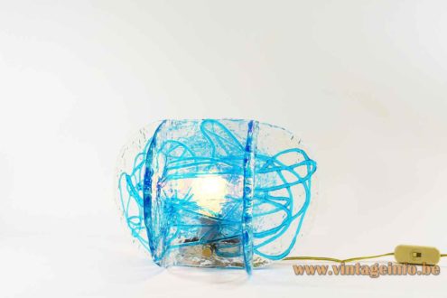 AV Mazzega Blue Glass Table Lamp 5