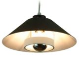 Fog & Mørup Athene pendant lamp conical round metal lampshade 1970s design: Jørgen Raaschou-Nielsen Denmark