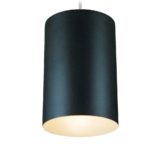 Louis Poulsen cylinder pendant lamp model 16512 black tubular lampshade design: Eila & John Meiling 1960s Denmark