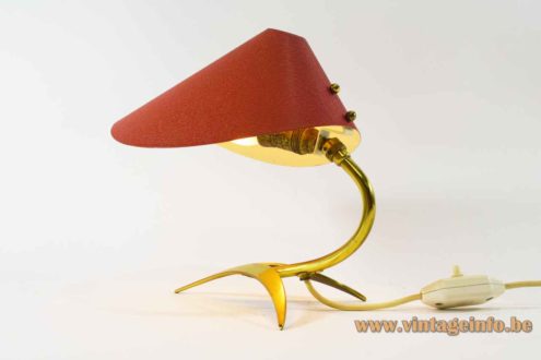 1950s Brass Crow Foot Desk Lamp 3