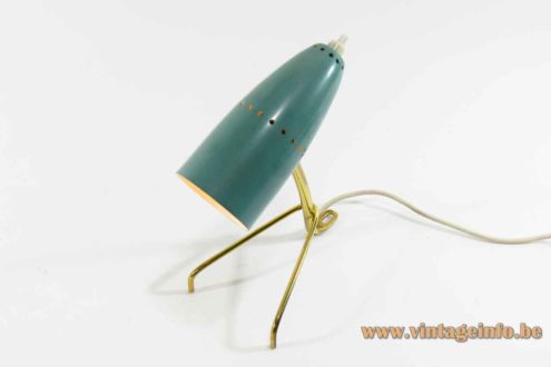 1950s Turquoise Bedside Lamp 3