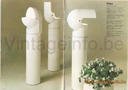 Gae Aulenti Artemide Pileo Floor Lamp - 1973 Catalogue Picture