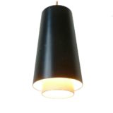 Raak B-1011 pendant lamp conical black & white metal lampshade 1960s E27 socket The Netherlands