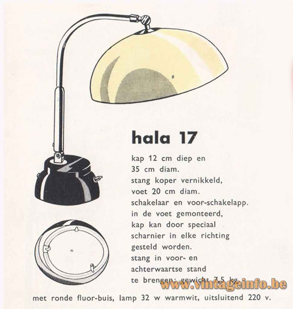 Hala 17 Desk Lamp - Catalogue Picture - Design: Herman Busquet, 1950s, 1960s, The Netherlands