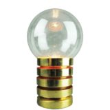 Fåglavik globe table lamp brass rings base clear glass sphere lampshade 1960s 1970s Sweden E27 socket