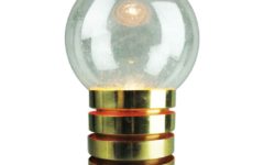 Fåglavik globe table lamp brass rings base clear glass sphere lampshade 1960s 1970s Sweden E27 socket