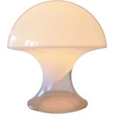 Vistosi Cumulus table lamp clear & white mushroom Murano glass lampshade design: Enrico Capuzzo 1960s 1970s Italy