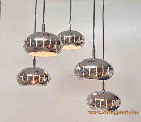 Chrome Oval Globes Pendant Chandelier 1
