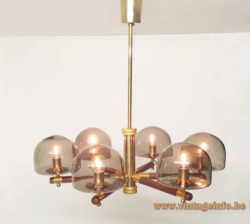 Berlin Leuchten Smoked Glass Chandelier 1