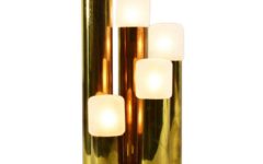 Boulanger brass tubes table lamp metal base 5 Neolamp bulbs design: Gaetano Sciolari 1960s 1970s Belgium