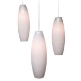 1960s Massive cascade chandelier convex cross striped opal glass lampshades teak wheel Belgium 3 sockets