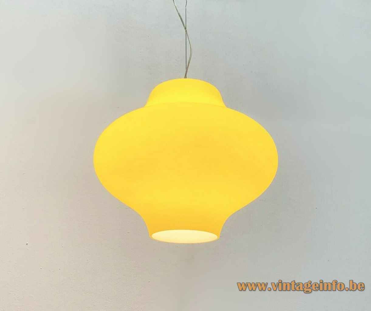 Arteluce Cina pendant lamp yellow glass onion lampshade 1994 design: Rodolfo Dordoni Italy 1990s FLOS
