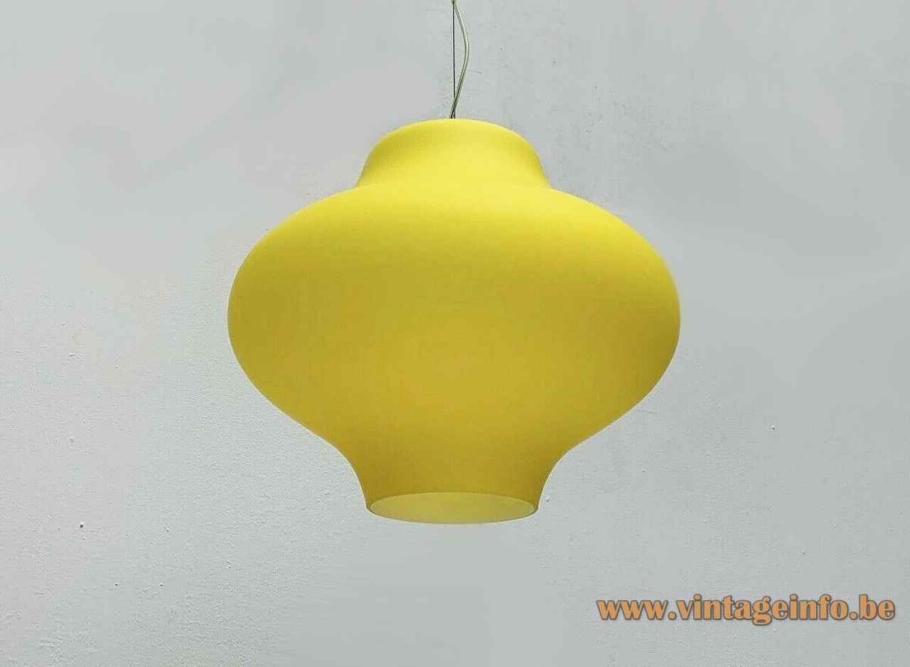 Arteluce Cina pendant lamp yellow glass onion lampshade 1994 design: Rodolfo Dordoni Italy 1990s FLOS