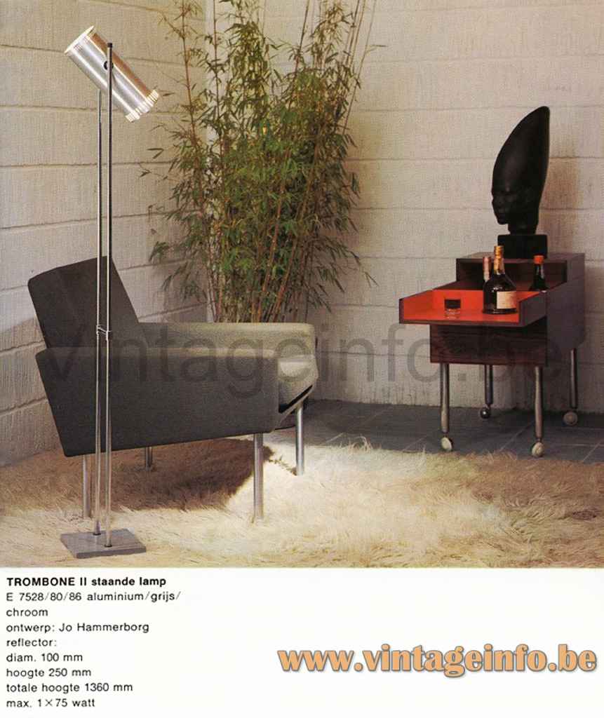 Fog & Mørup Trombone Table Lamp - Floor Lamp Trombone II 1960s Catalogue Picture