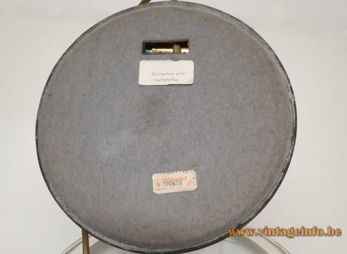 Heinz Stahl Hillebrand Desk Lamp Bottom Label