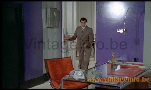 Joe Colombo Spider floor lamp, clamp lamp version Les Aventures De Rabbi Jacob (1973) film