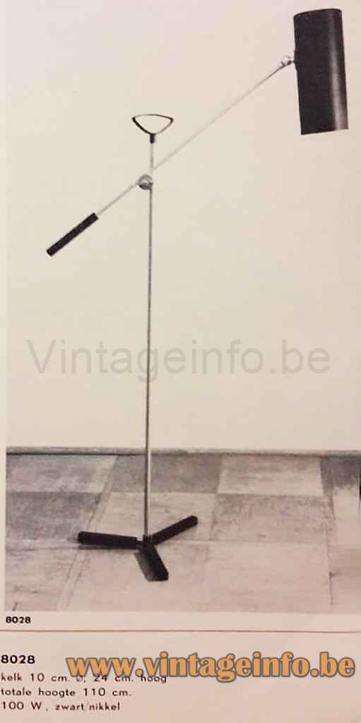 ANVIA floor lamp 8028 design Jan Hoogervorst 1967 catalogue picture 1950s, 1960s
