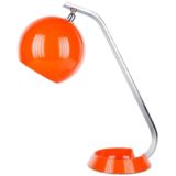 Grin Luz globe desk lamp round open ring base chrome slat orange eyeball lampshade 1970s Spain
