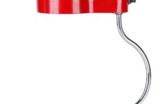 Joe Colombo Minitopo table lamp chrome ring tube base red lampshade 1970 design Stilnovo Tramo Spain