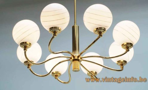 Massive Striped Globes Chandelier 3