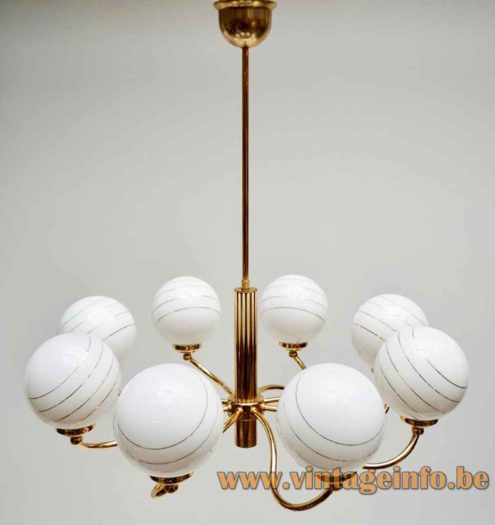 Massive Striped Globes Chandelier 4