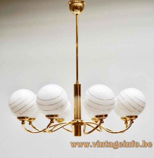 Massive Striped Globes Chandelier 6
