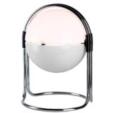 Metalarte coffee bean table lamp chrome rods base adjustable acrylic globe lampshade 1970 design: André Ricard