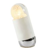 Reggiani table lamp 2294 round chrome base white tubular balancing aluminium lampshade 1970s design Italy