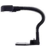 Staff Cobra desk lamp black flat base flexible gooseneck plastic lampshade design: Masayuki Kurokawa 1970s Germany