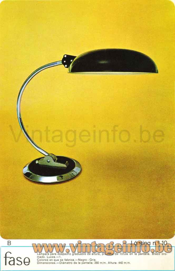 Fase B desk lamp 1974 catalogue picture