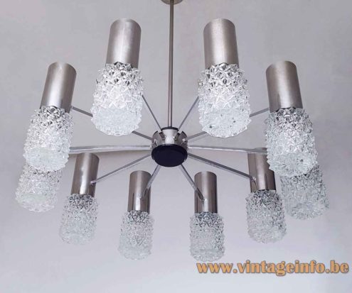 Large Chrome Crystal Glass Chandelier 3