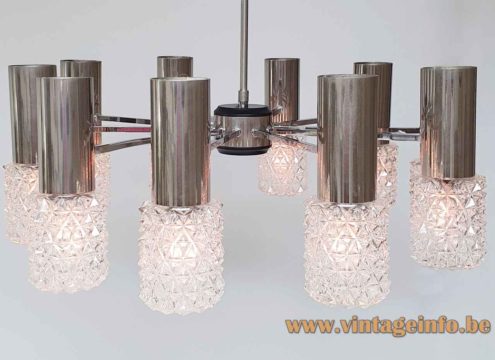 Large Chrome Crystal Glass Chandelier 5