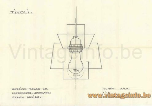 Nordisk Solar Tivoli Pendant Lamp - 1957 Sketch