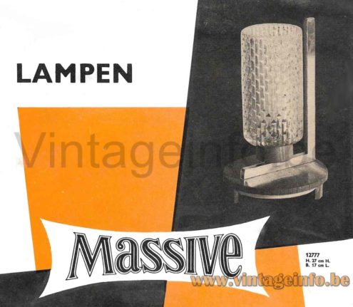 1950s Brass And Wood Bedside Table Lamp - Massive Belgium - Catalogue Picture