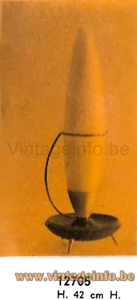 1960s Convex Opal Glass Table Lamp - Massive Belgium - Catalogue Picture