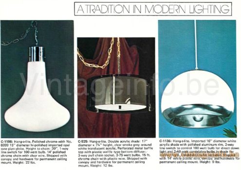 Acrylic globe floor lamp 1974 Laurel Lamp Company catalogue picture pendant lamp version. Other lamps: pendant lamp by AV Mazzega design: Carlo Nason