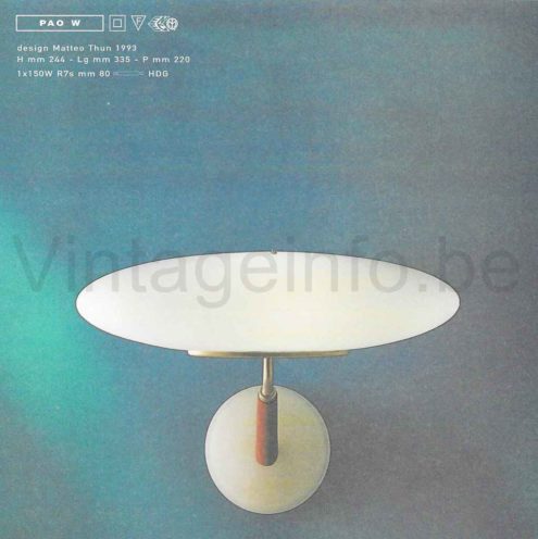 Arteluce Pao W Wall Lamp - 1990s Catalogue Picture