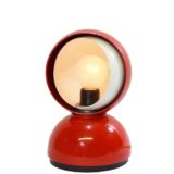 Artemide Eclisse table lamp 1965 design: Vico Magistretti black plastic bottom half round base globe lampshade adjustable eclipse diffuser