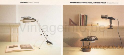 Artemide Sintesi Faretto table lamp 1992 catalogue picture models: Sintesi, Sintesi Pinza & Sintesi Faretto Tavolo 1975 design: Ernesto Gismondi