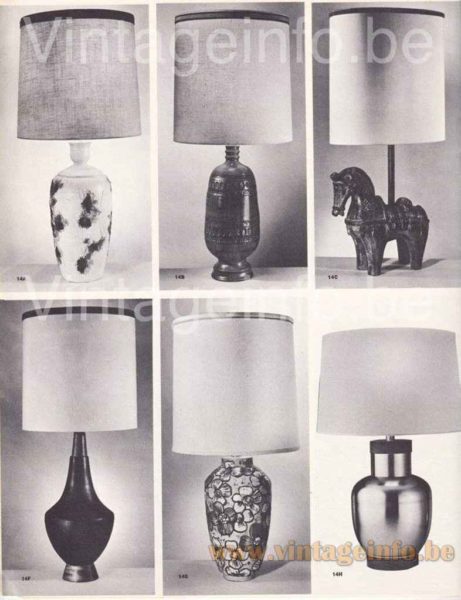 Bitossi Horse Table Lamp - 1964 Raymor USA Catalogue Picture