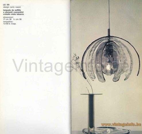 Carlo Nason Artichoke Pendant Lamp LS 181 - 1970s AV Mazzega Catalogue Picture