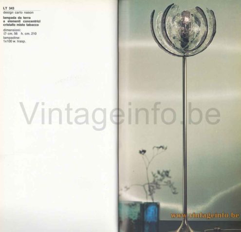 Carlo Nason Floor Lamp LT 343 - 1970s AV Mazzega Catalogue Picture