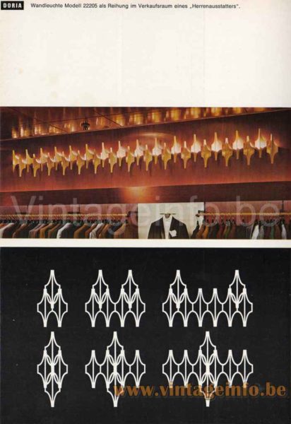 DORIA aluminium wall lamp 1970s catalogue picture model 2291: alu model 22208 brass 