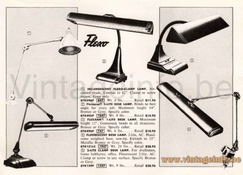 Dazor Floating Fixture 2324 Work Lamp - Art Specialty Co. Chicago Flexo Ad