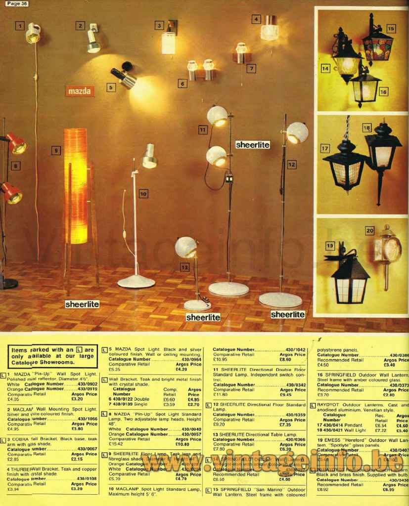 Fibreglass Rocket Floor Lamp - 1975 Argos - Sheerlite Catalogue Picture