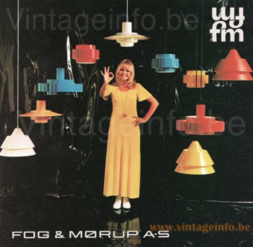 Fog & Mørup Equator pendant lamp 1970s catalogue picture together with other models promo