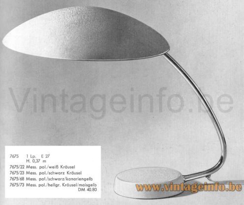Gebrüder Cosack UFO Desk Lamp - 1958 Catalogue Picture